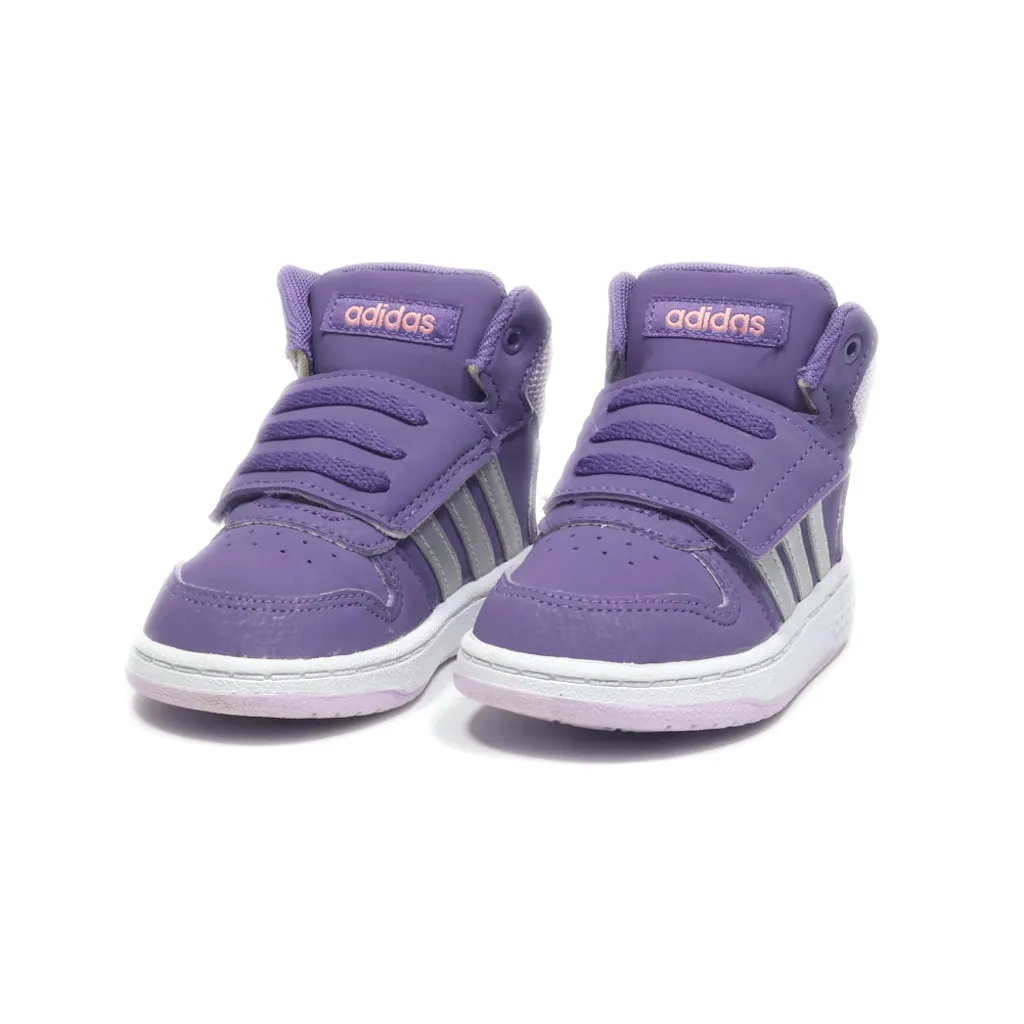 Adidas Neo Hoops 2 Sneakers Leather Purple Colour For Kids