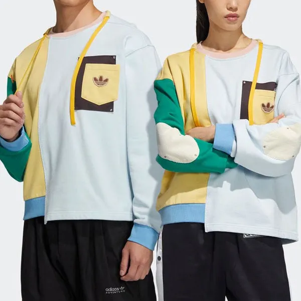 Adidas Originals x Melting Sadness Crossover Pullover 'White Yellow Green' Sweatshirt