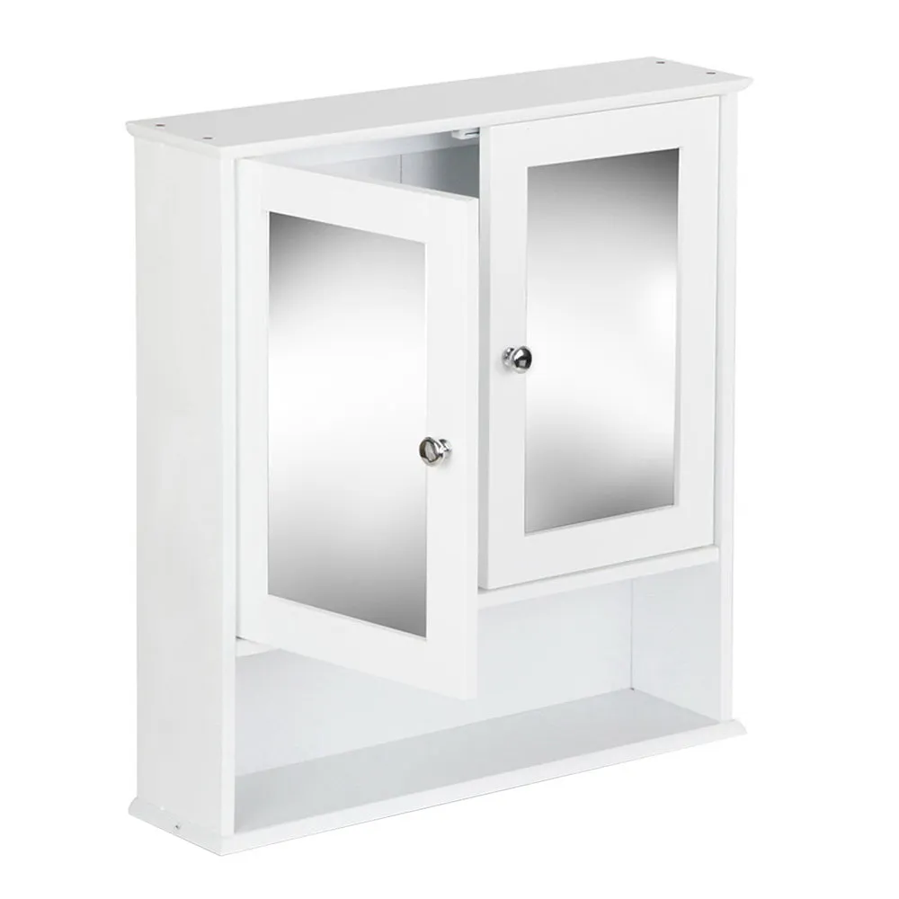 Adjustable Bathroom Mirror Cabinet - White Storage Cupboard Artiss