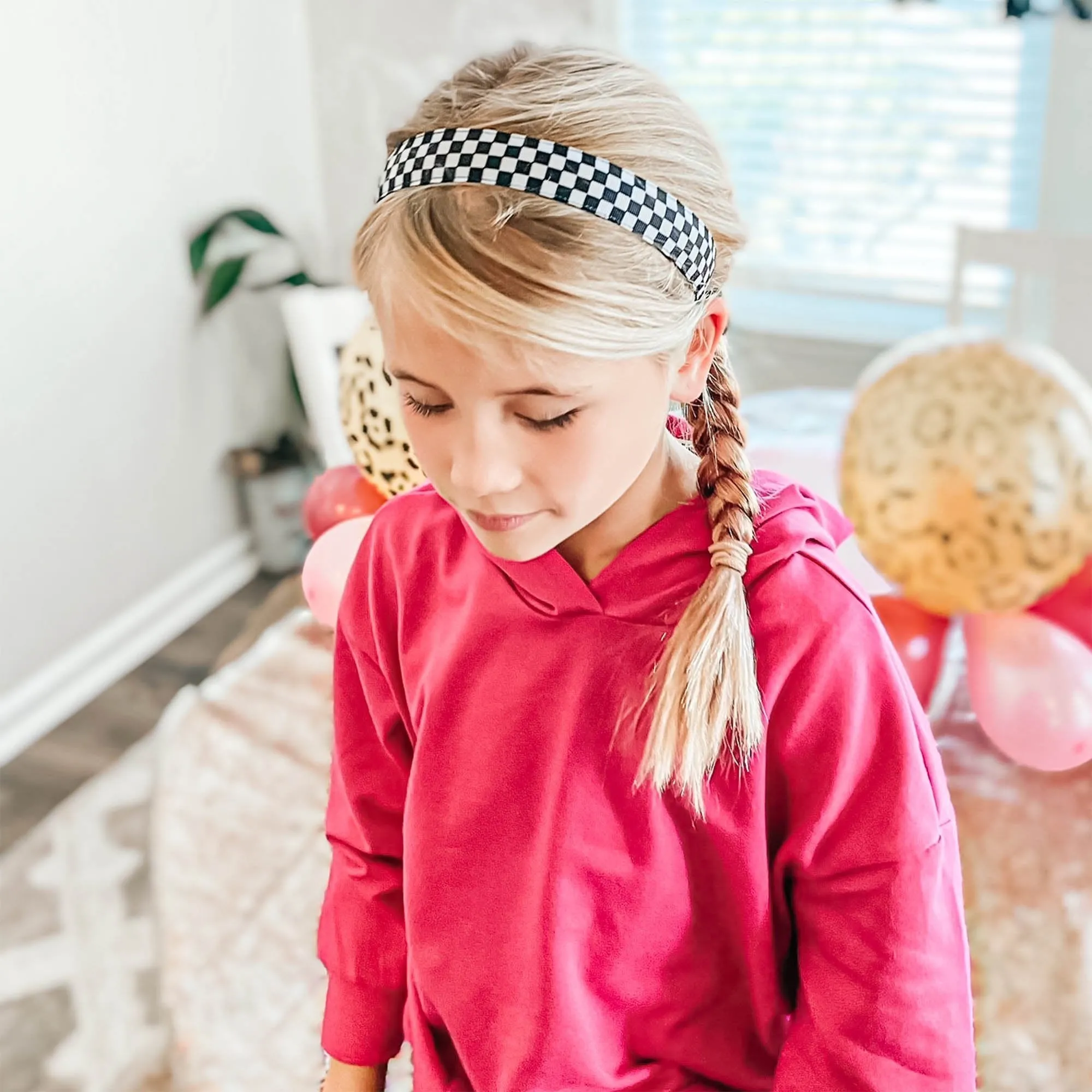 Adjustable No Slip Checkerboard Headband