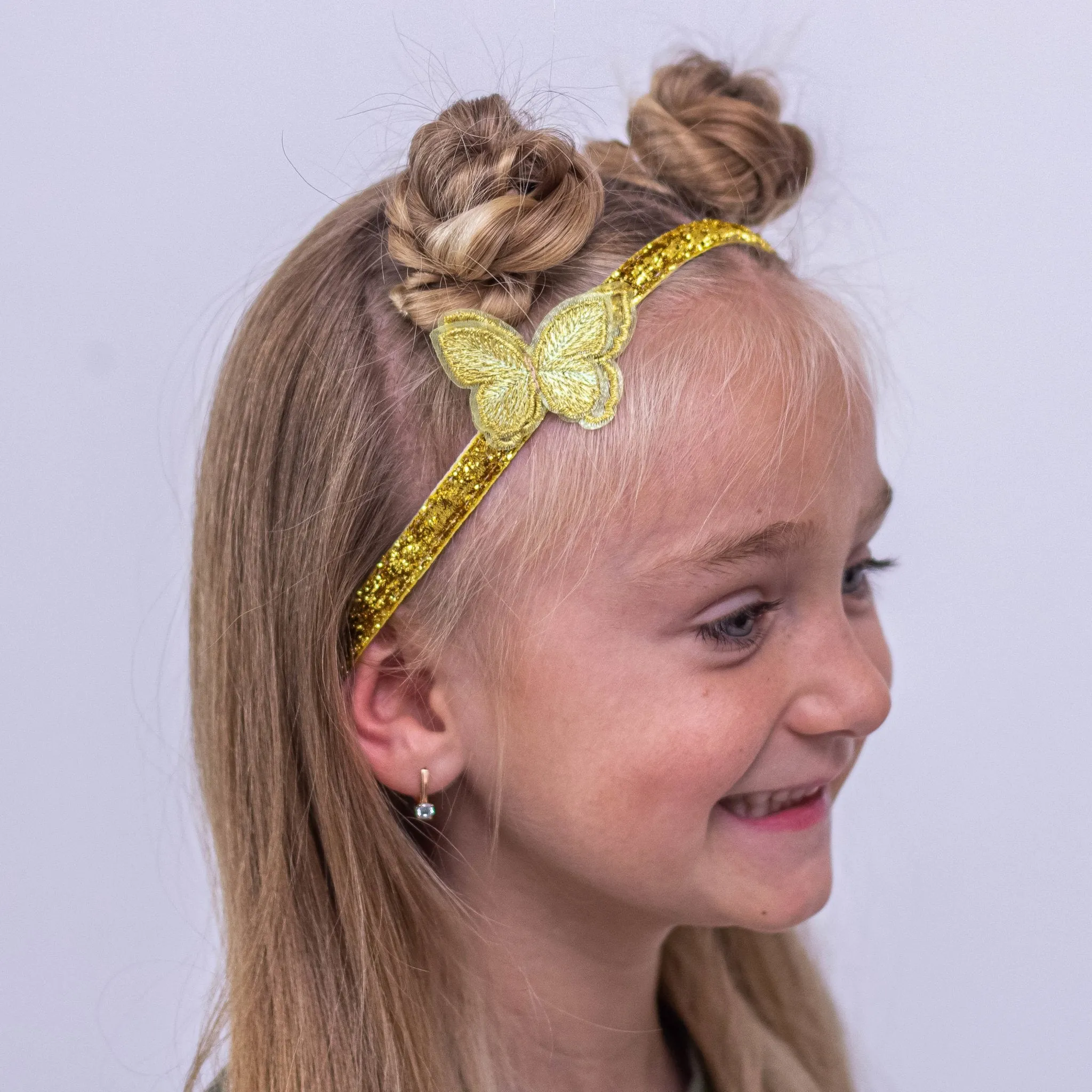 Adjustable No Slip Glitter Butterfly Headbands - 4 Pack