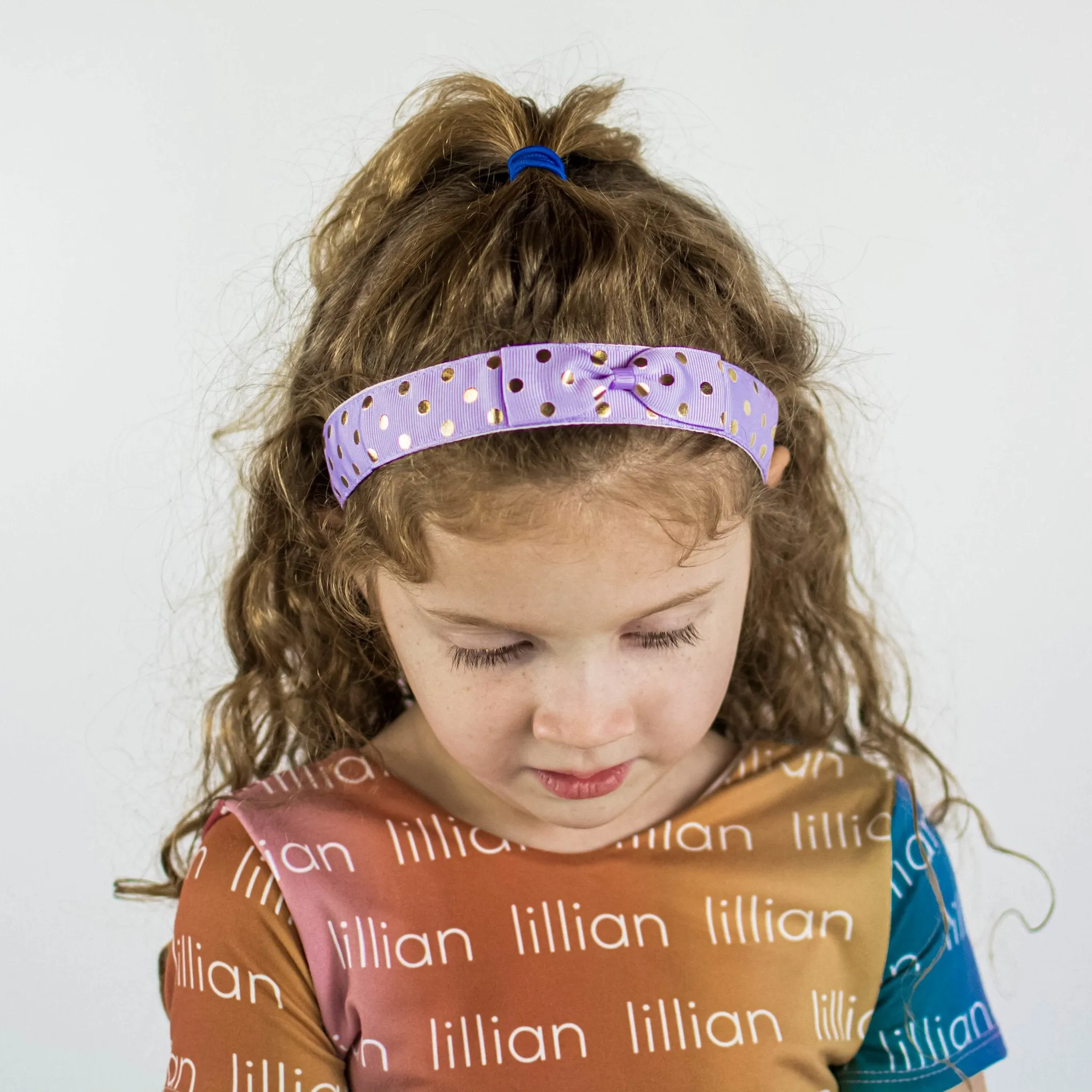 Adjustable No Slip Polka Dot Bow Headband