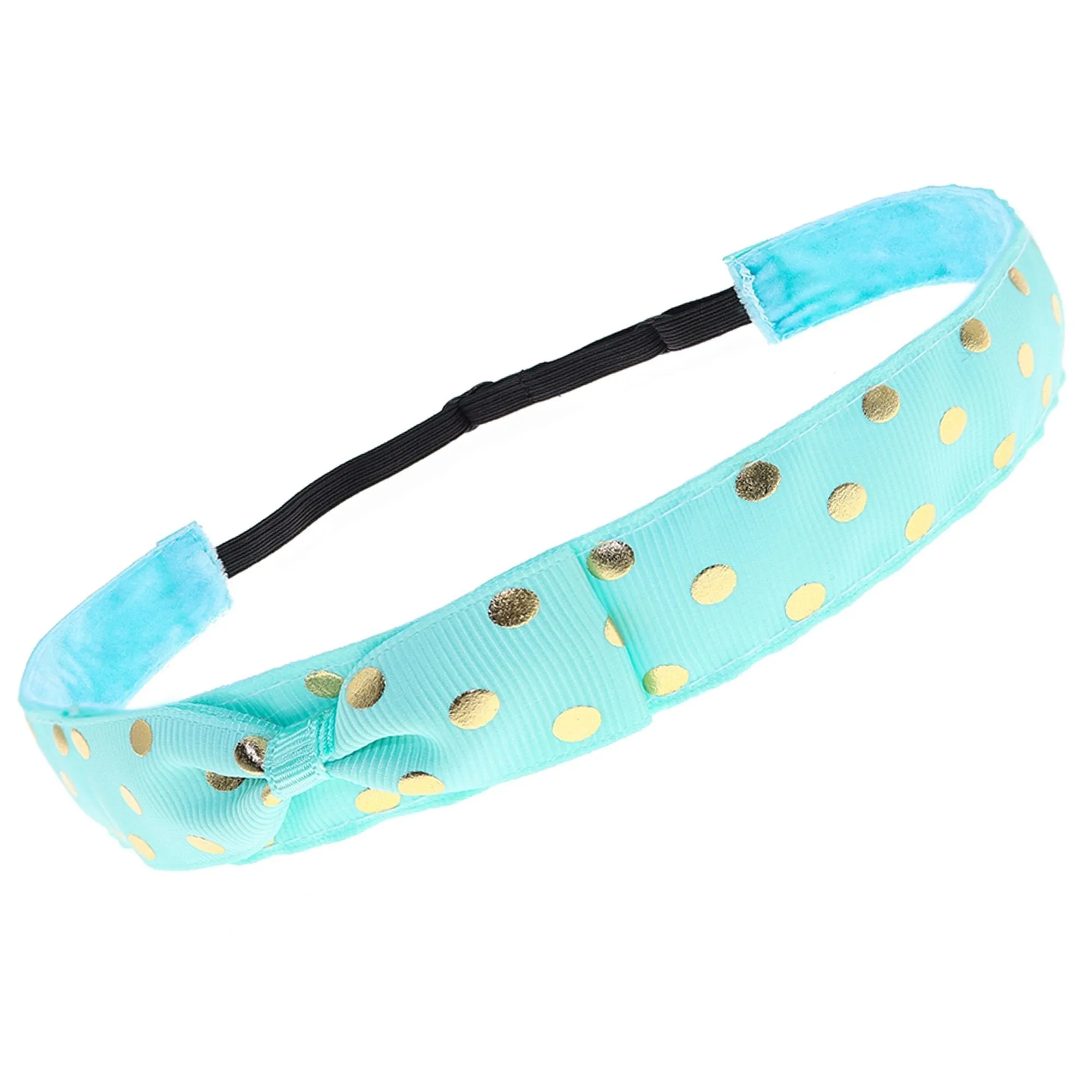 Adjustable No Slip Polka Dot Bow Headband