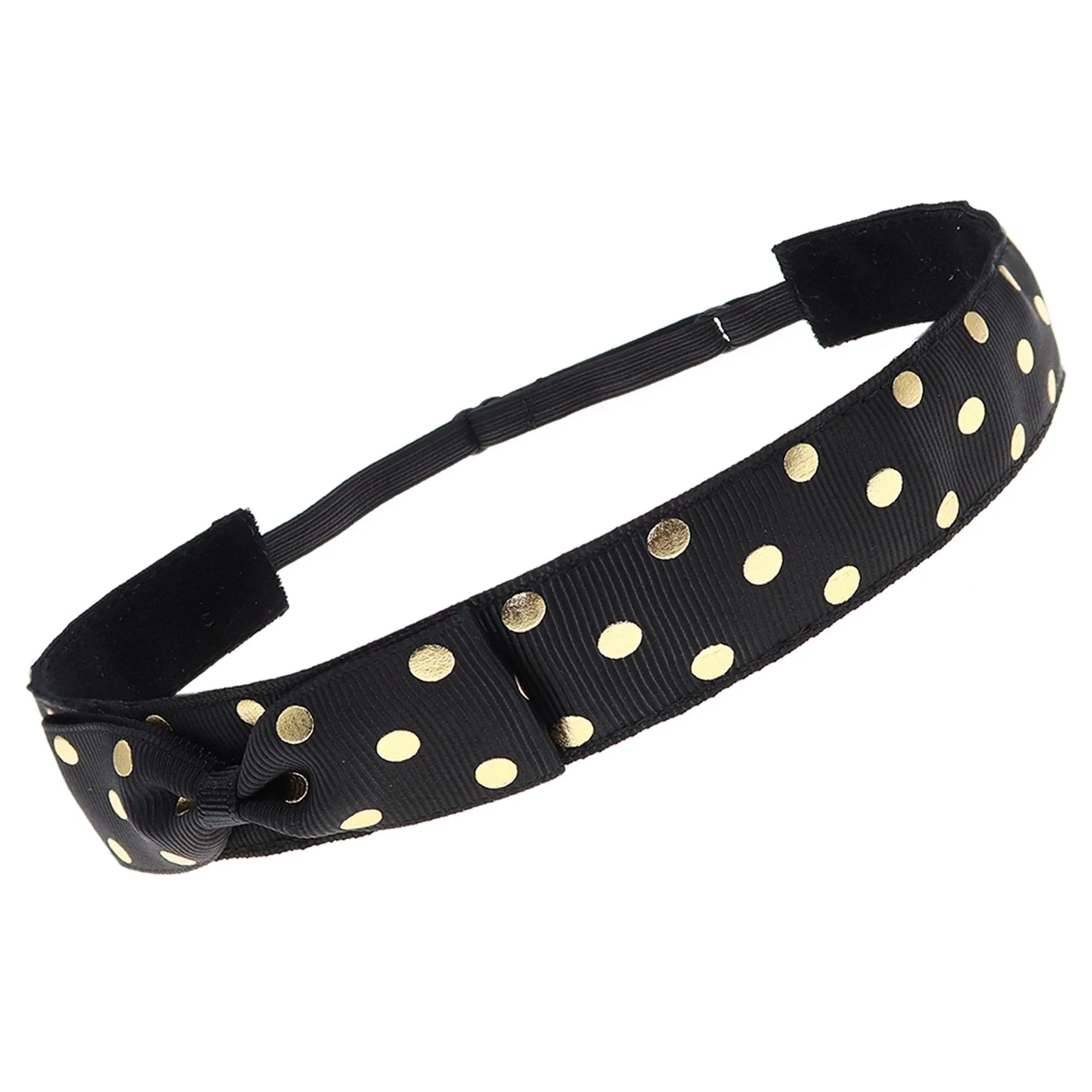 Adjustable No Slip Polka Dot Bow Headband