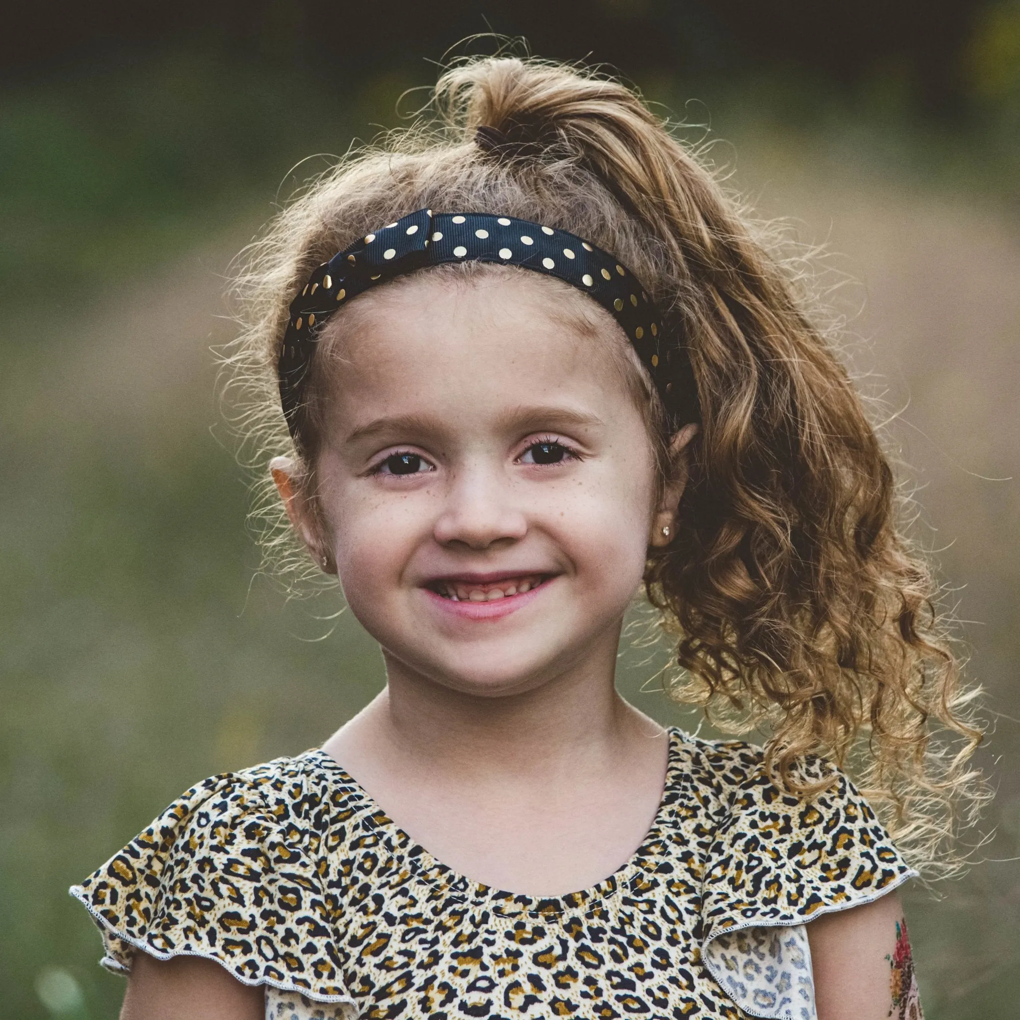 Adjustable No Slip Polka Dot Bow Headband