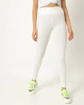 Adorna Active Leggings - Peace White