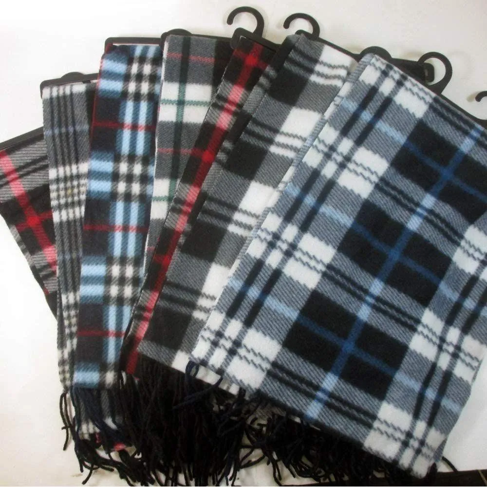 Adult Fleece Lined Winter Hat with Fleece Plaid Scarf Thermware Winter Bundle