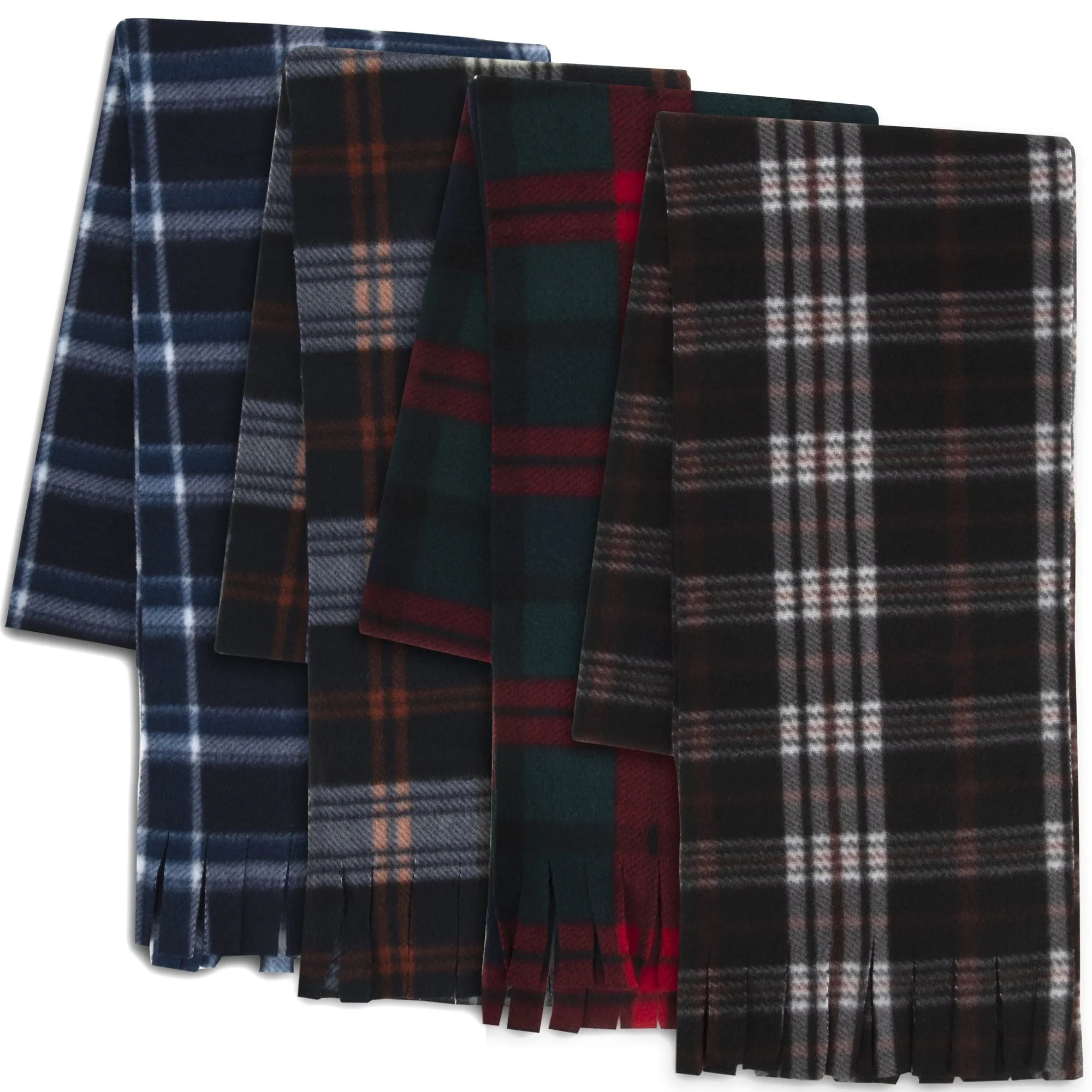 Adult Fleece Scarves 60" x 8" With Fringe - Flannel Scarves