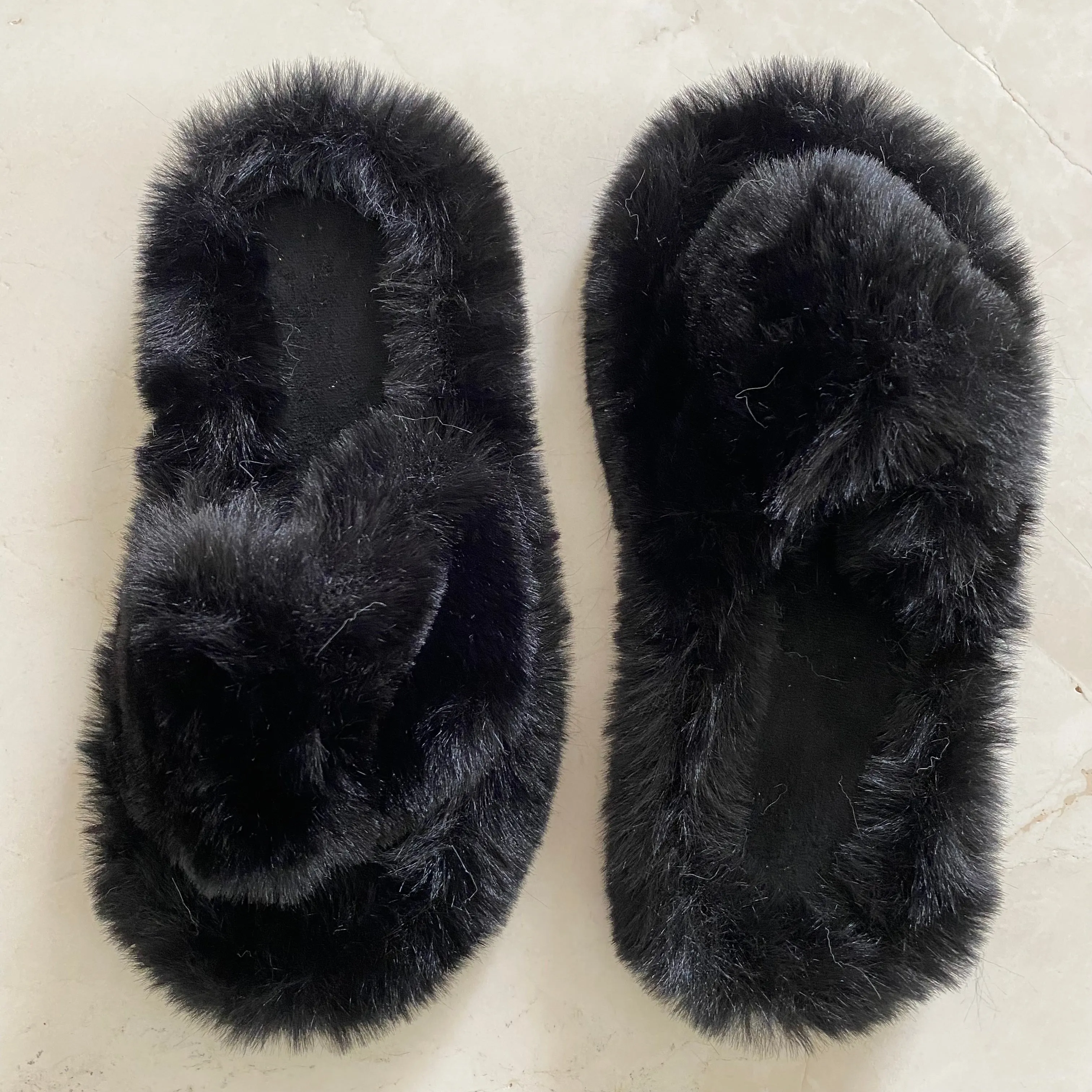 Adult Furry Slides Black