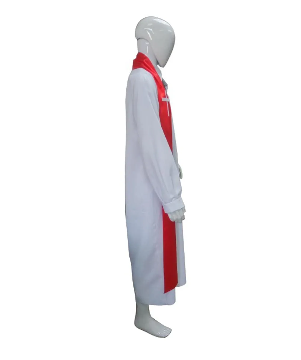 Adult Men's Priest Robe Costume | White & Red Halloween Costume