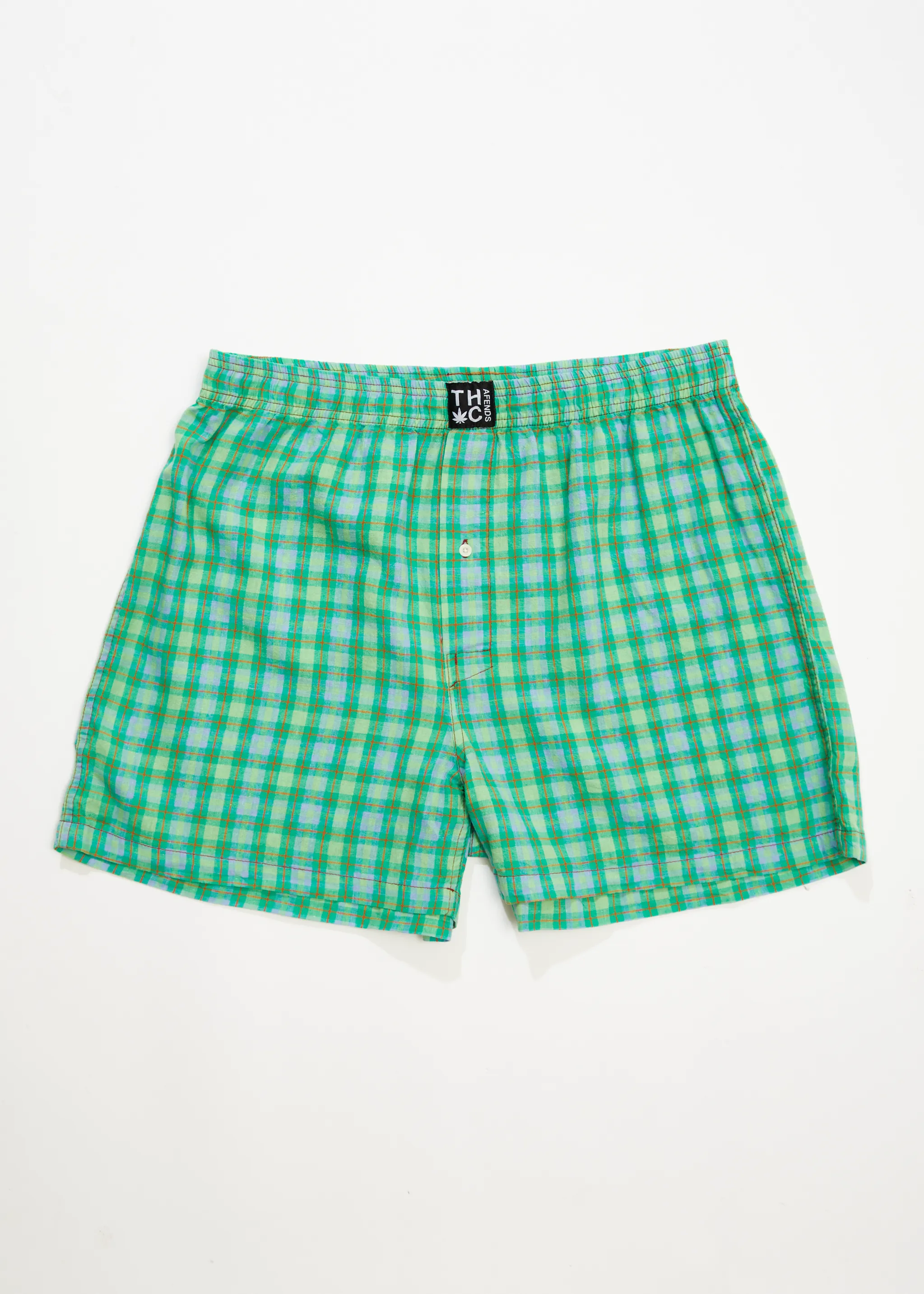 AFENDS Unisex Meadows - Unisex Check Boxers - Forest Check