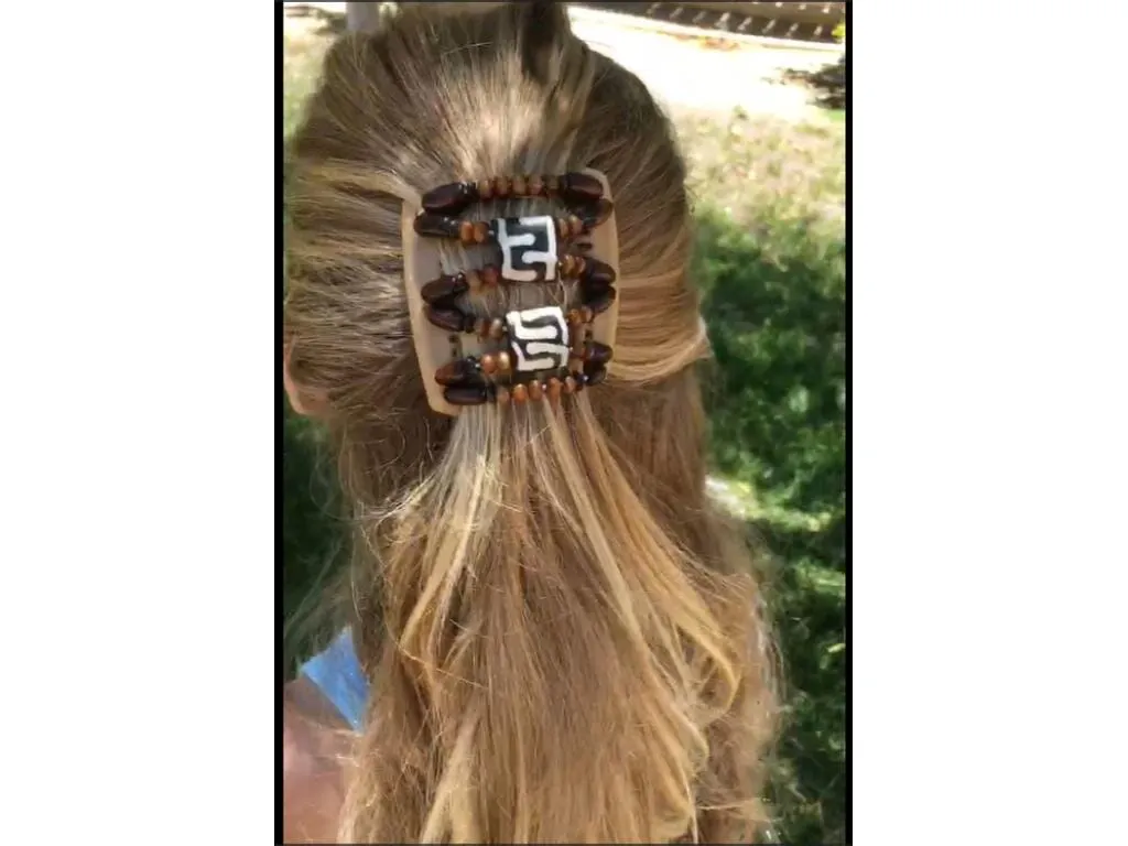 African Butterfly Chameleon Hair Comb - Beada Blonde 29