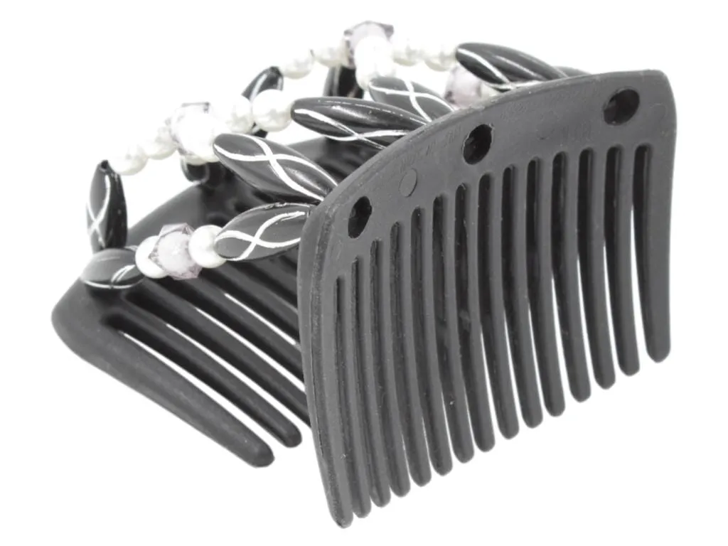 African Butterfly Chameleon Hair Comb - Dalena Black 34