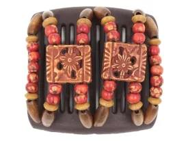 African Butterfly Chameleon Hair Comb - Dupla Brown 60