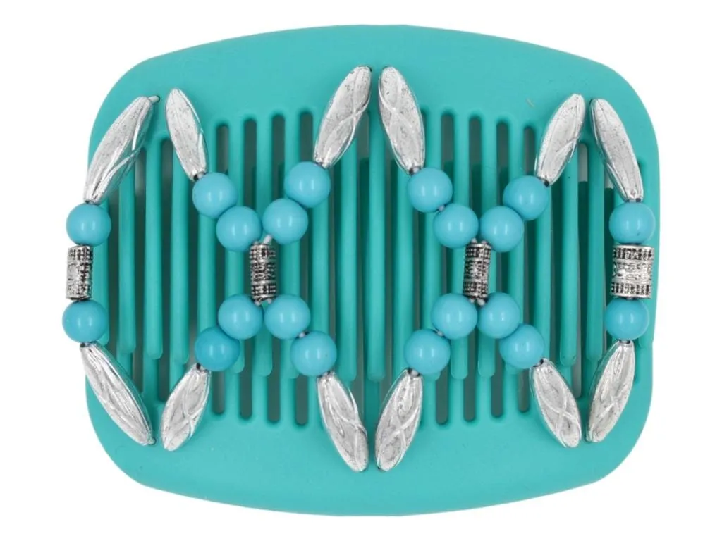 African Butterfly Hair Comb - Dalena Turquoise 13