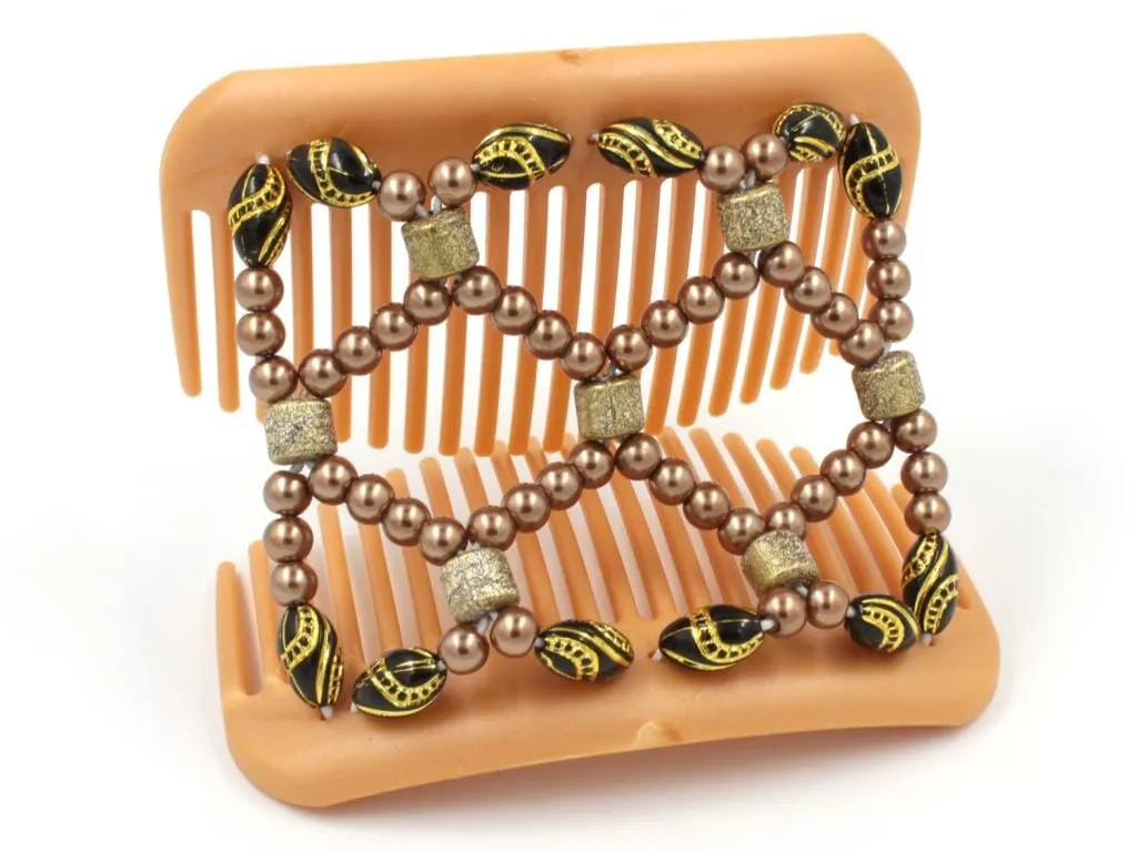 African Butterfly Hair Comb - Ndalena Blonde Pearl 12