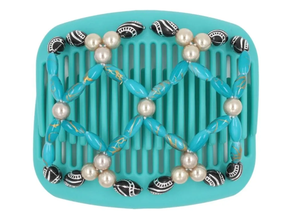 African Butterfly Hair Comb - Ndalena Turquoise 17