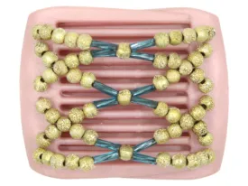 African Butterfly LadyBug Hair Comb - Pink Pearl 10