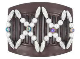 African Butterfly Thick Hair Comb - Dalena Brown 114