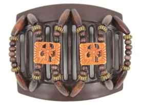 African Butterfly Thick Hair Comb - Dupla Brown 106