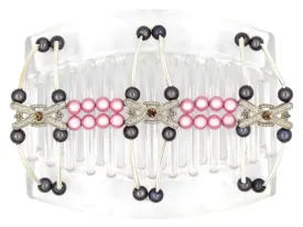 African Butterfly Thick Hair Comb - Flowers Clear 43