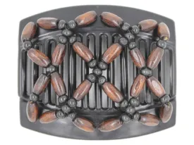 African Butterfly Thick Hair Comb - Ndebele Black 72