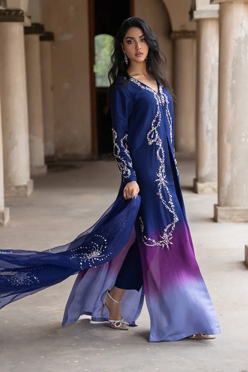 Afsanvi Festive Edit'24 - Midnight Ombre Silk With Pants