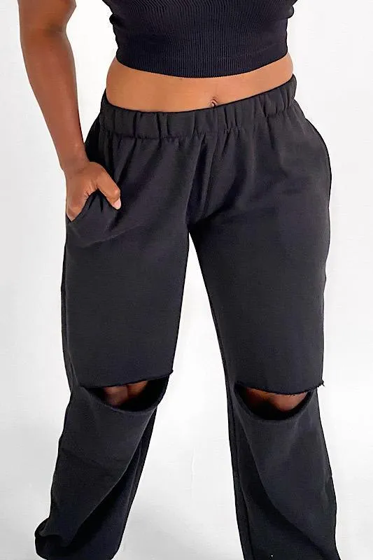 After Dark Distressed Sweatpants