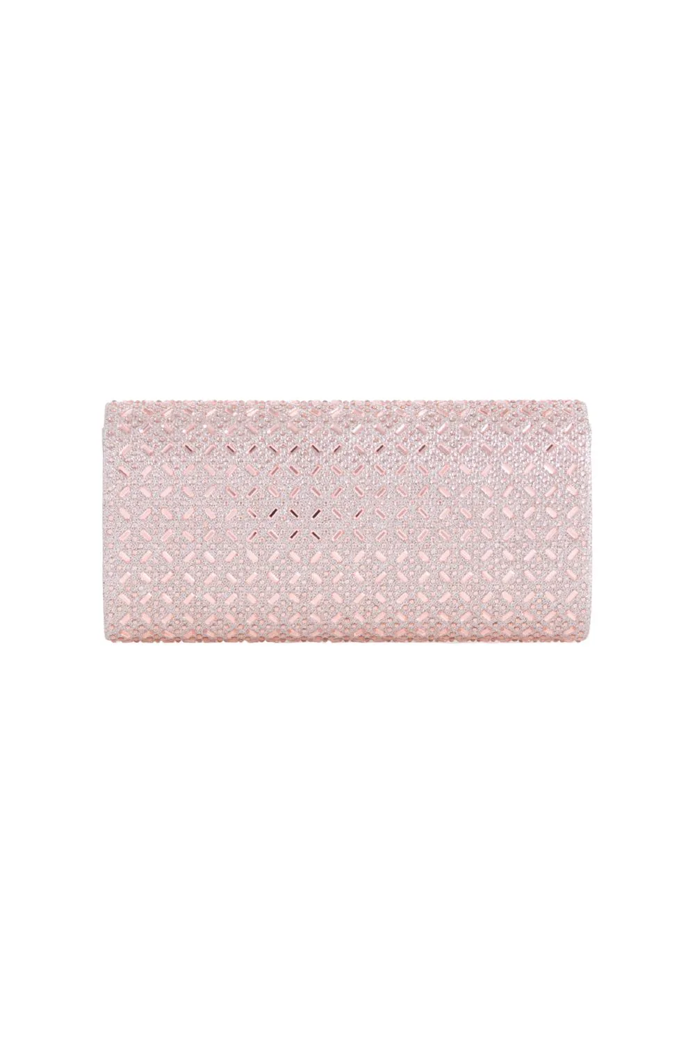 Aftershock London Rose Gold Diamante Evening Clutch Bag