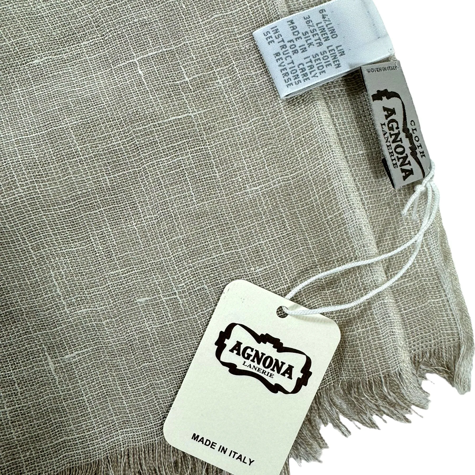 Agnona Scarf Beige Linen Silk - Luxury Women Shawl