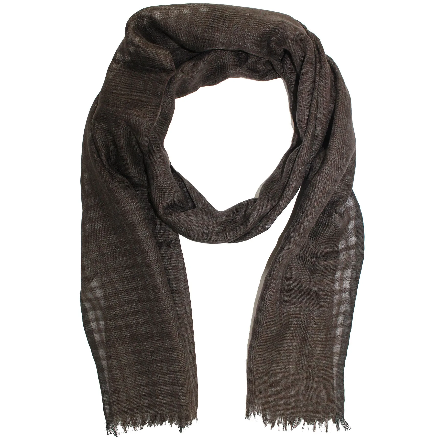 Agnona Scarf Brown Design - Luxury Silk Linen Shawl SALE