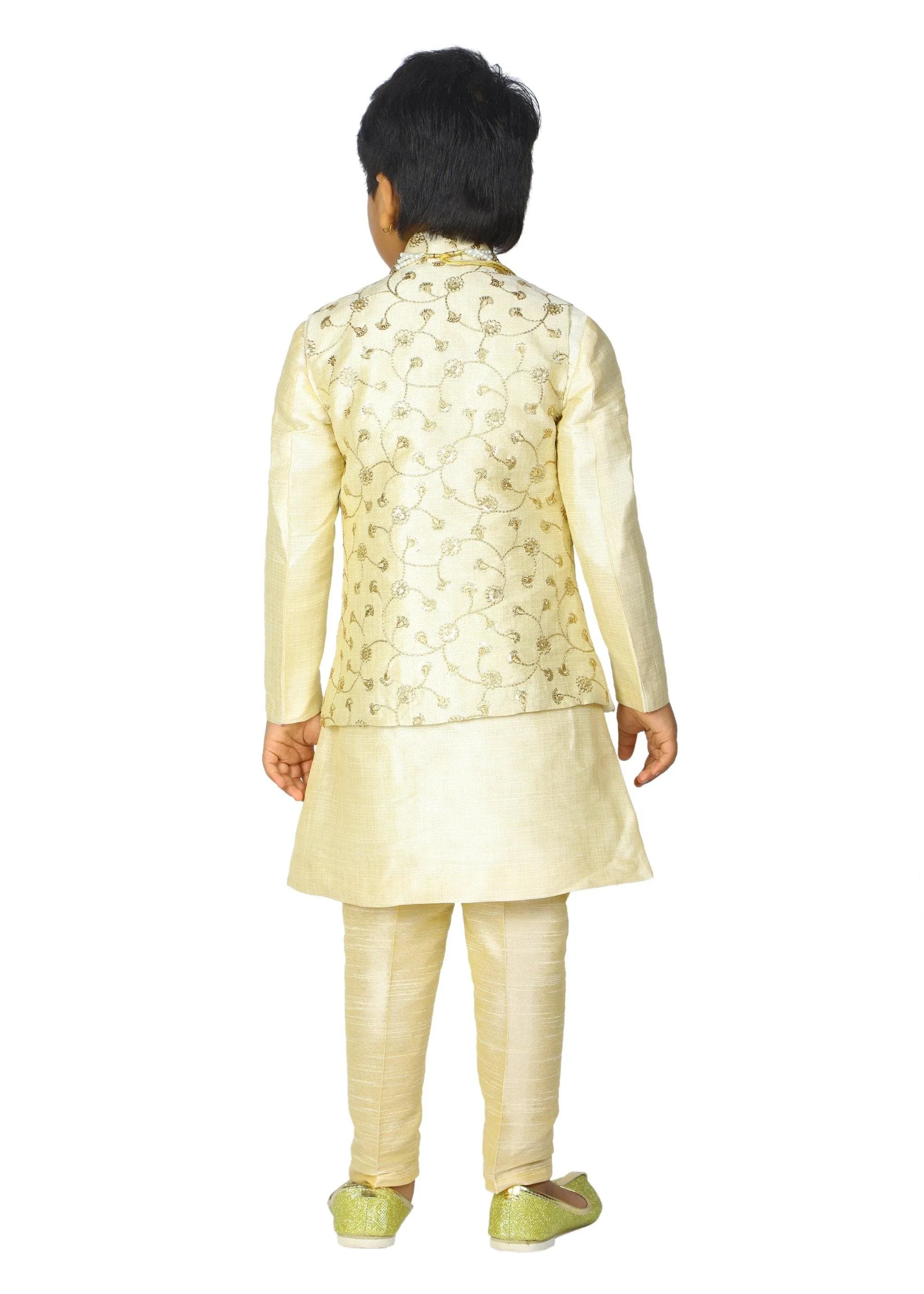 Ahhaaaa Boys' Banarasi Silk Sherwani (Clothing Set)