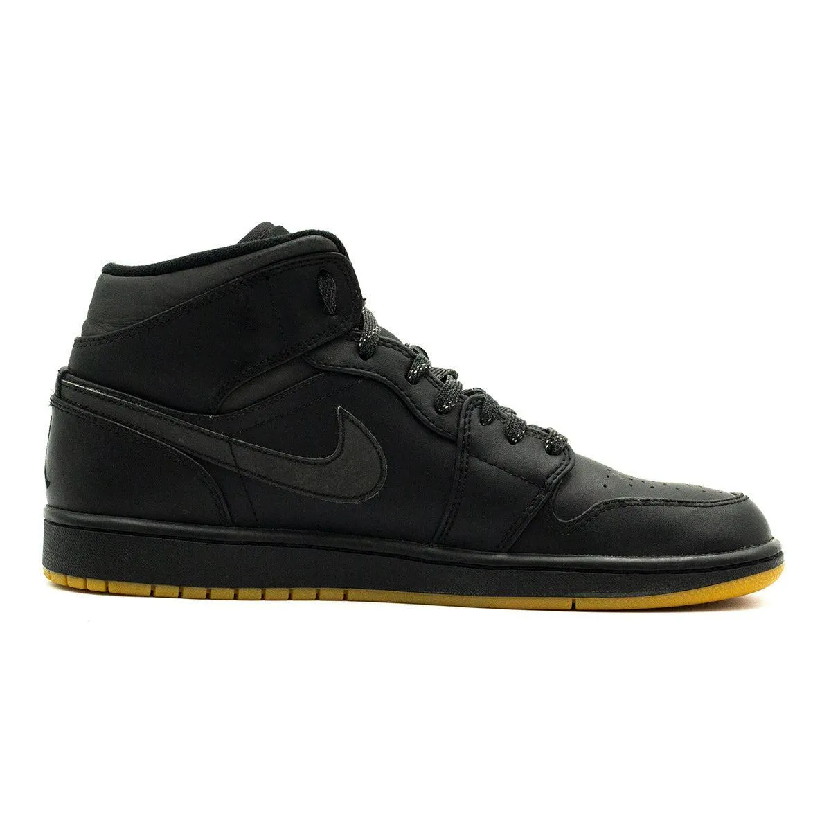 Air Jordan 1 Winterized High-Top Sneakers Leather Black Colour For Men