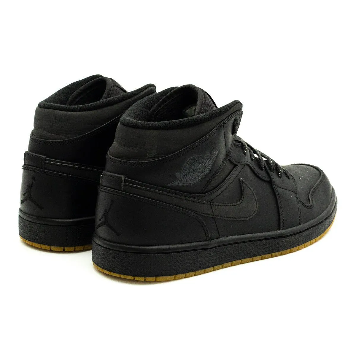 Air Jordan 1 Winterized High-Top Sneakers Leather Black Colour For Men