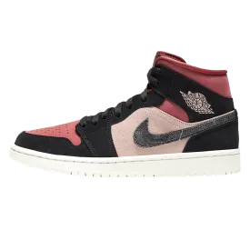 Air Jordan 1 Wmns Mid 'Burgundy Dusty Pink'