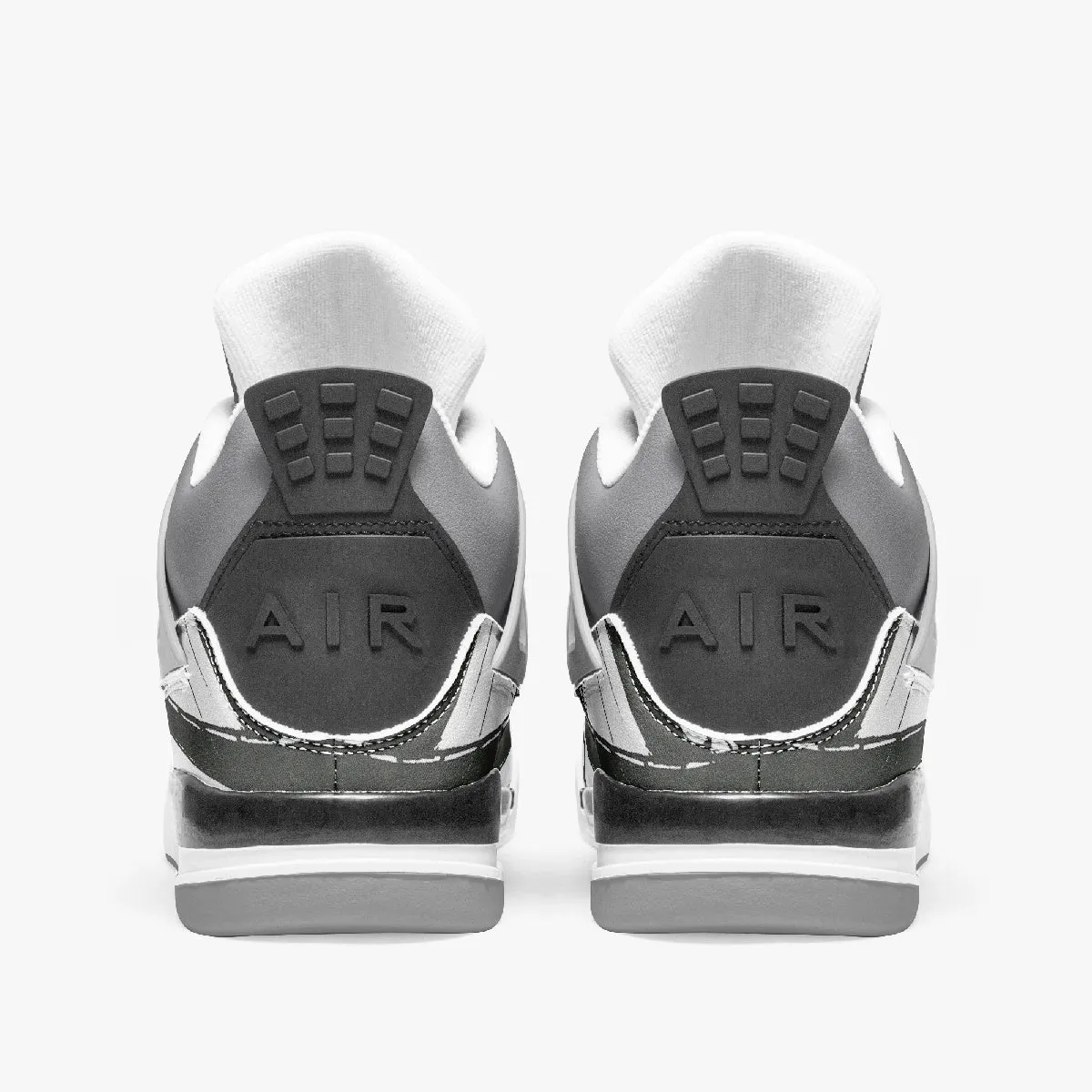 AJ4 Basketball Sneakers -Grey Sole and Greys