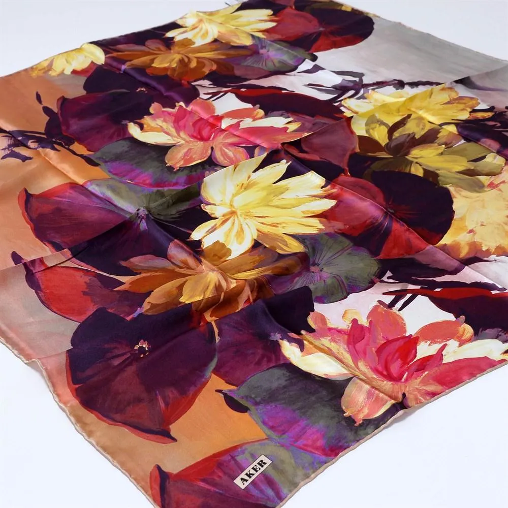 Aker Vivid Silk Scarf Autumn Lily