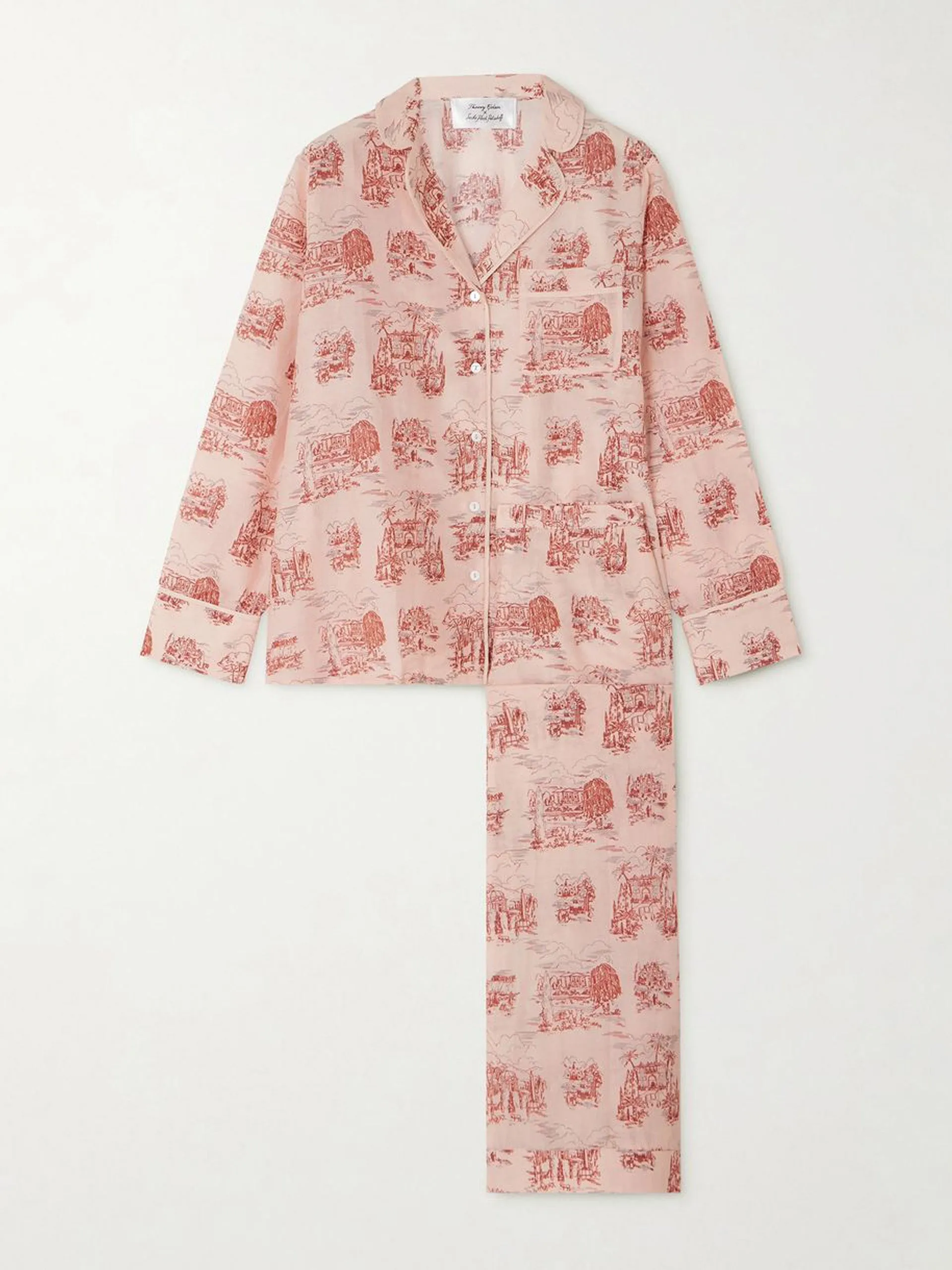 Albertine printed cotton and silk-blend pyjama set