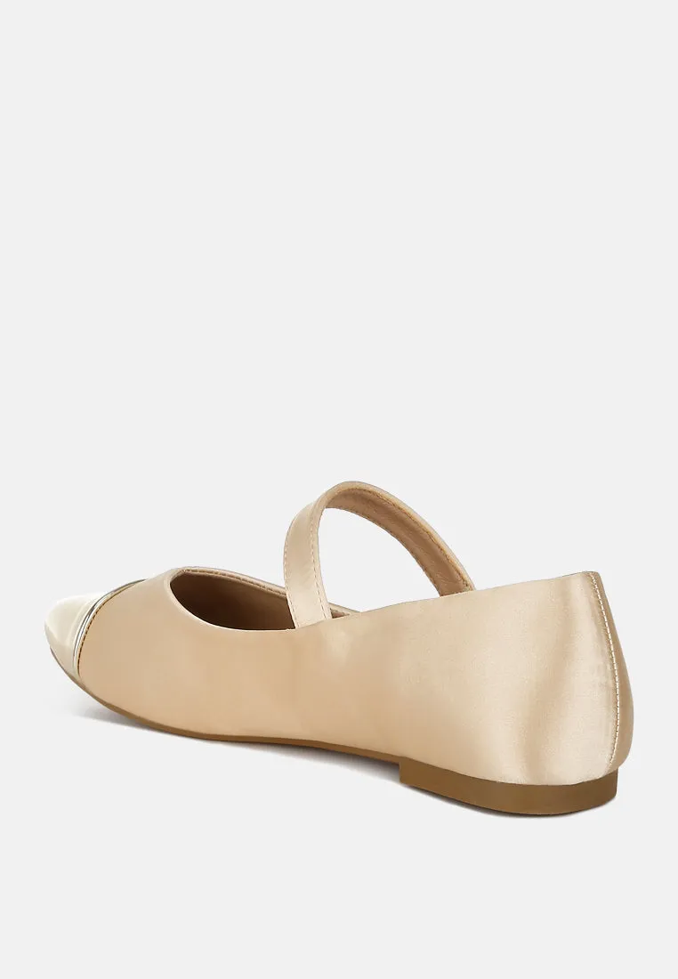 Albi Patent Toe Cap Satin Mary Jane