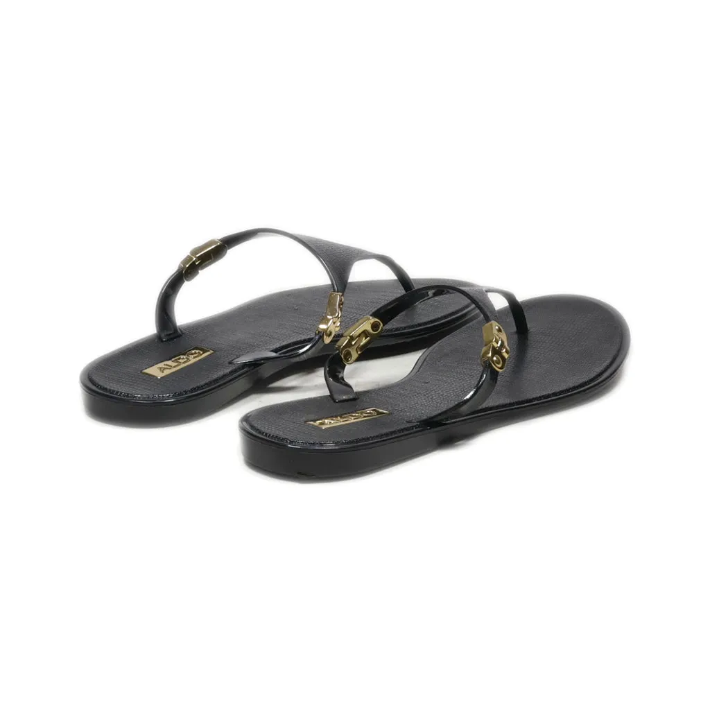 Aldo Flip Flops Fabric Black Colour For Women