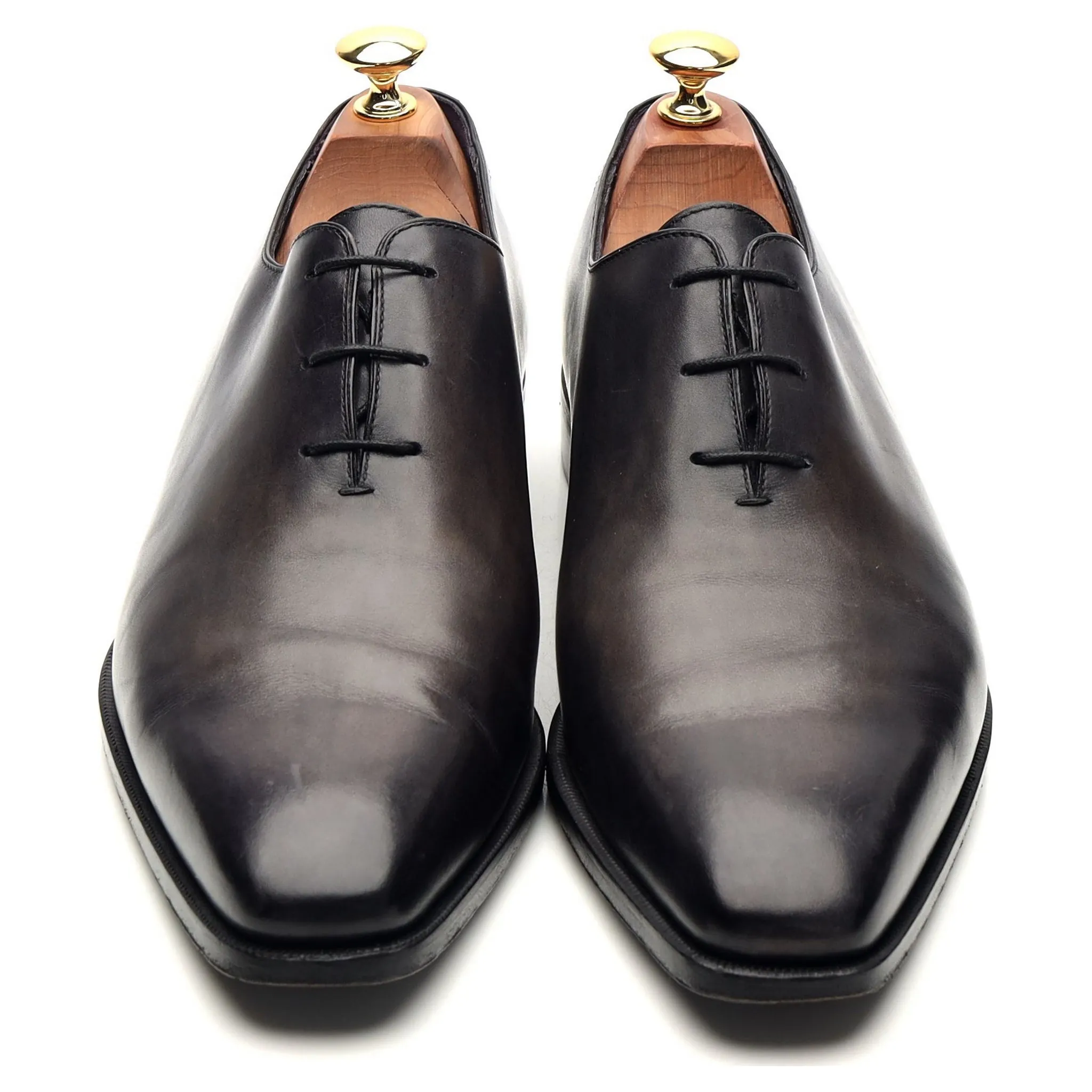 'Alessandro' Black Patina Leather Wholecut Oxford UK 9