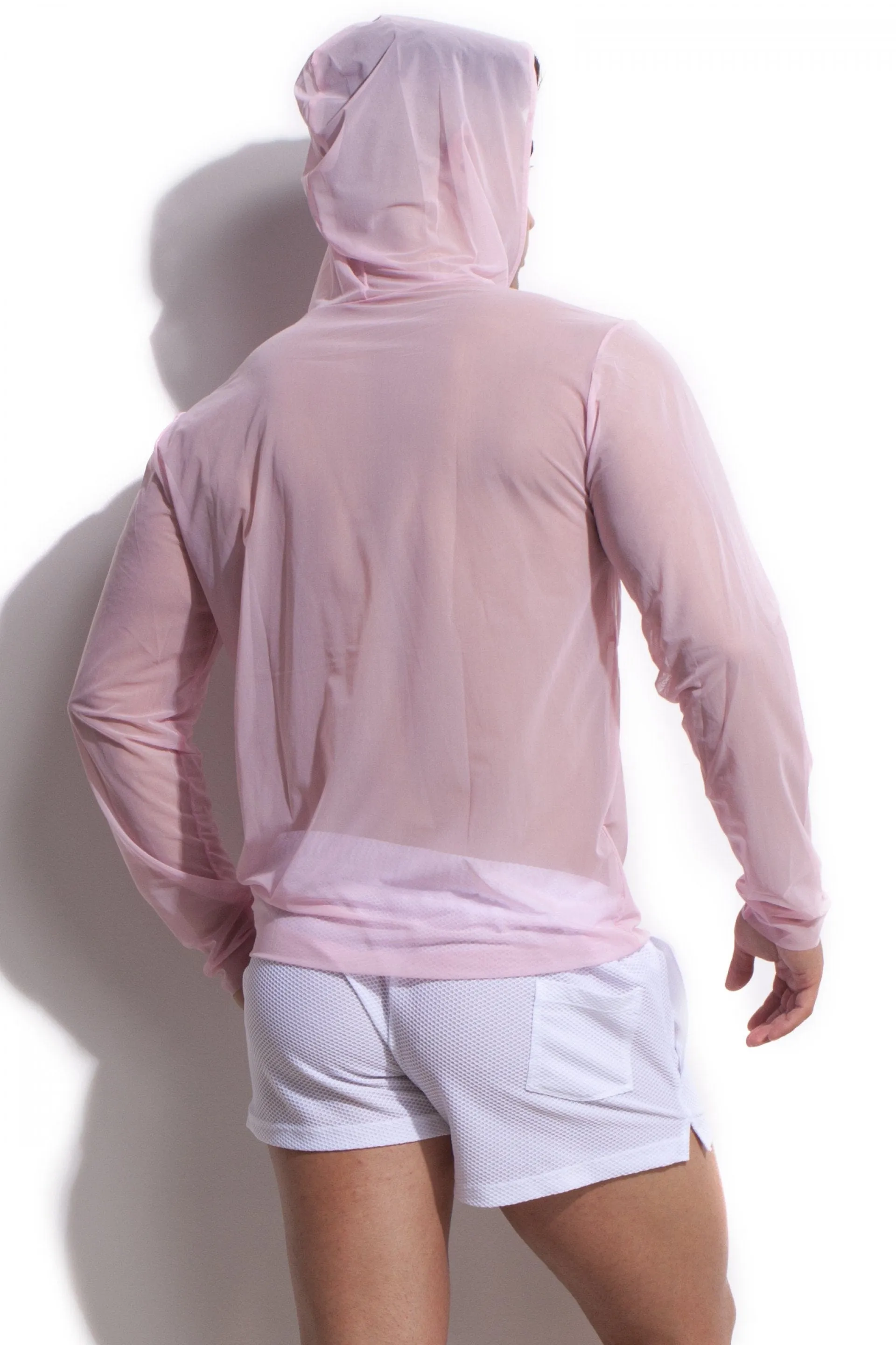 ALEXANDER COBB TRANSPARENT HOODY CANDY PINK