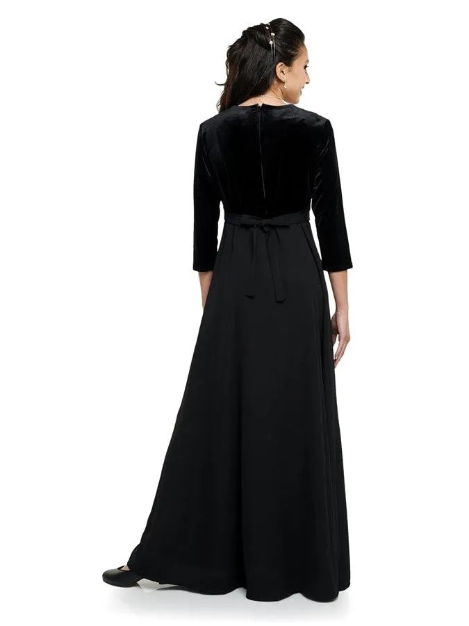 ALEXANDRA (Style #2508) - Velvet Heart Neck, 3/4 Sleeve Dress