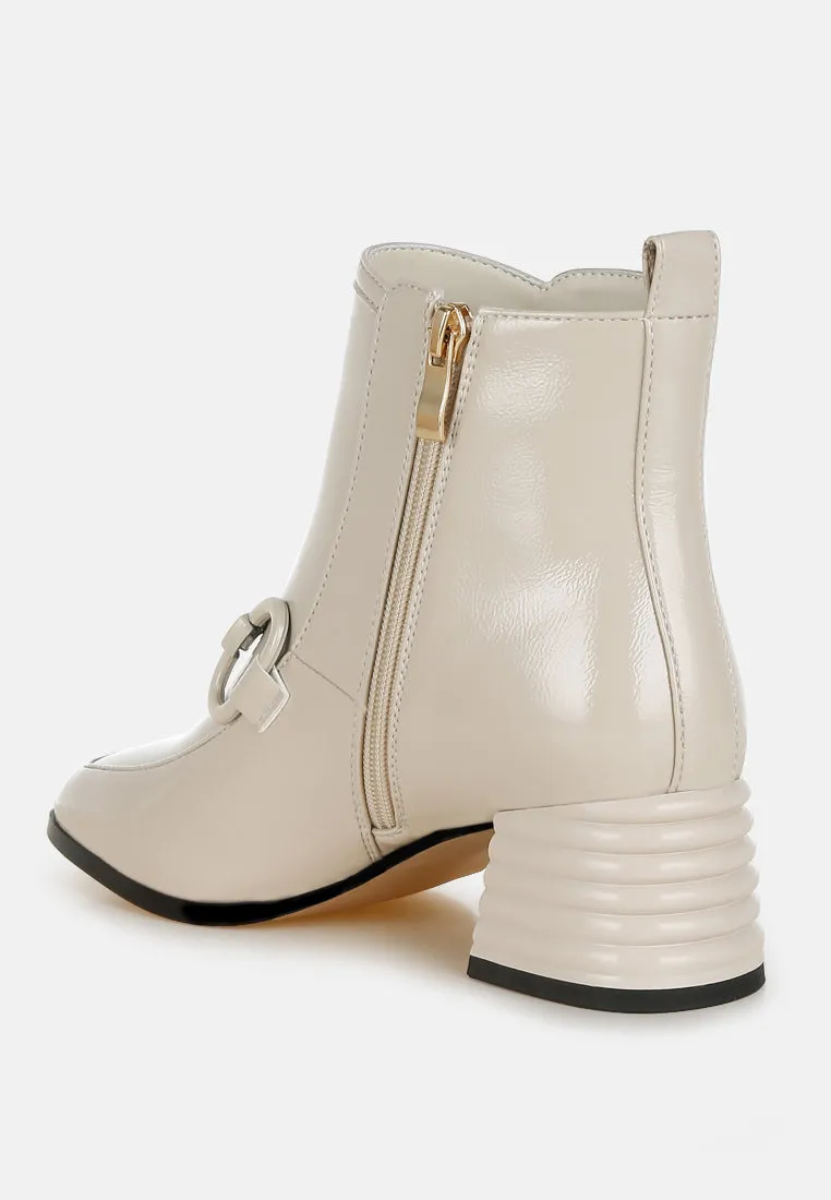 Algol Textured Block Heel Ankle Boots