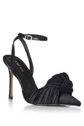 ALIAS MAE Womens Bonnie Heels Black Satin