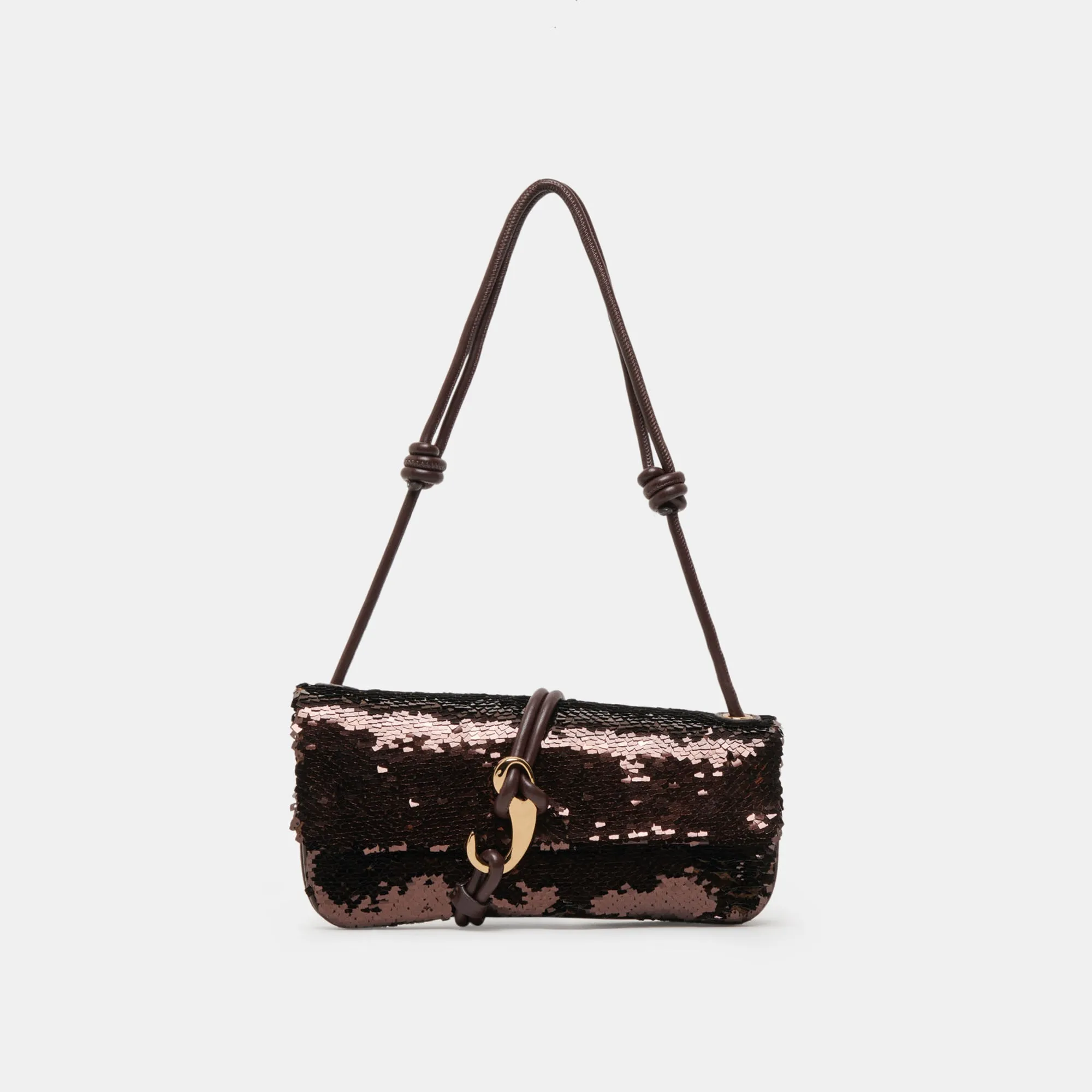 ALICE SHOULDER BAG BROWN SEQUIN STELLA