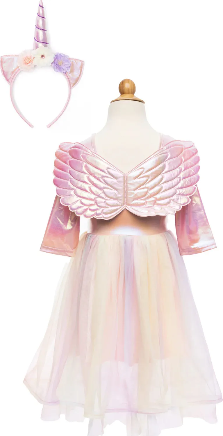 Alicorn Dress with Wings & Headband Size 3-4