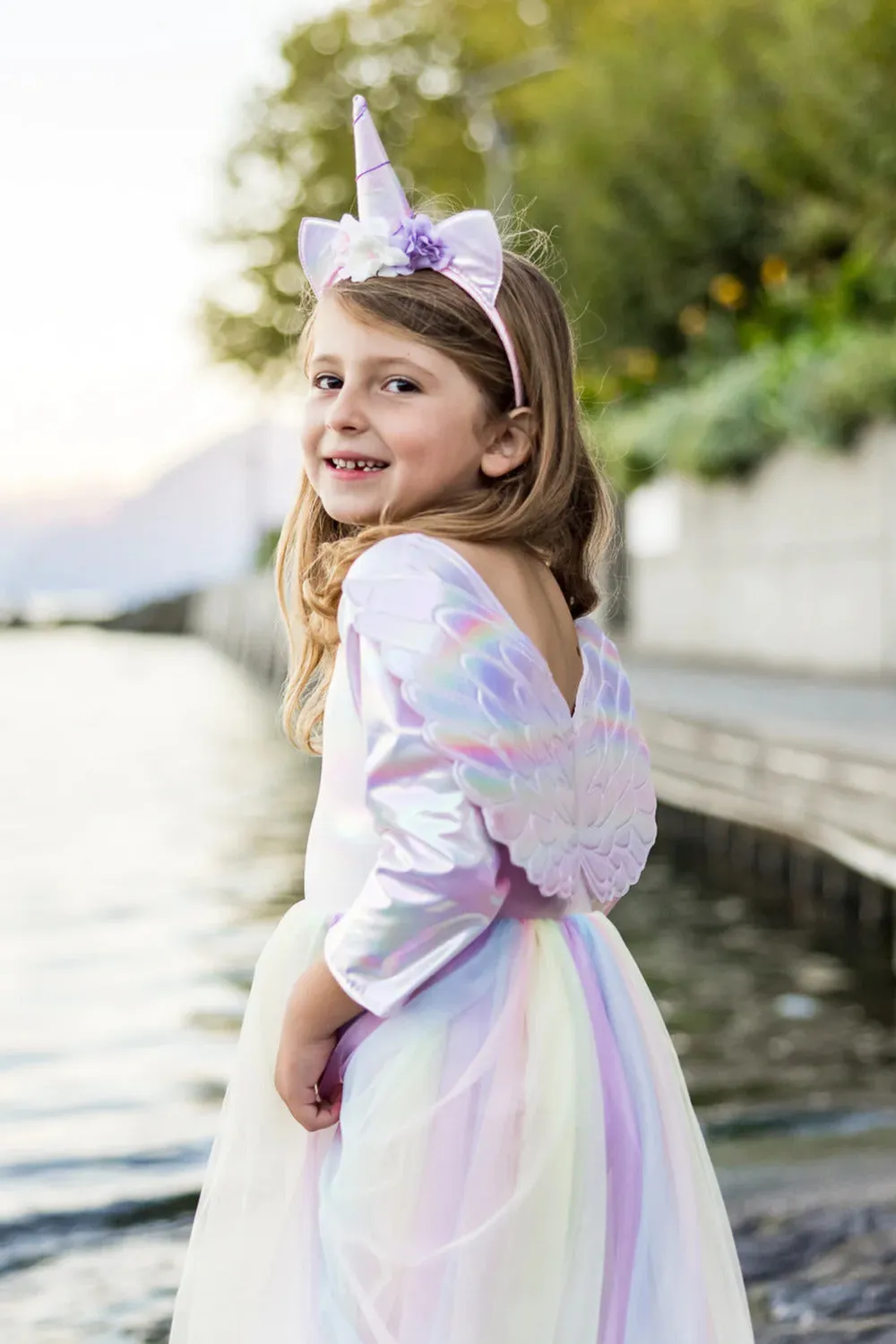 Alicorn Dress with Wings & Headband Size 3-4