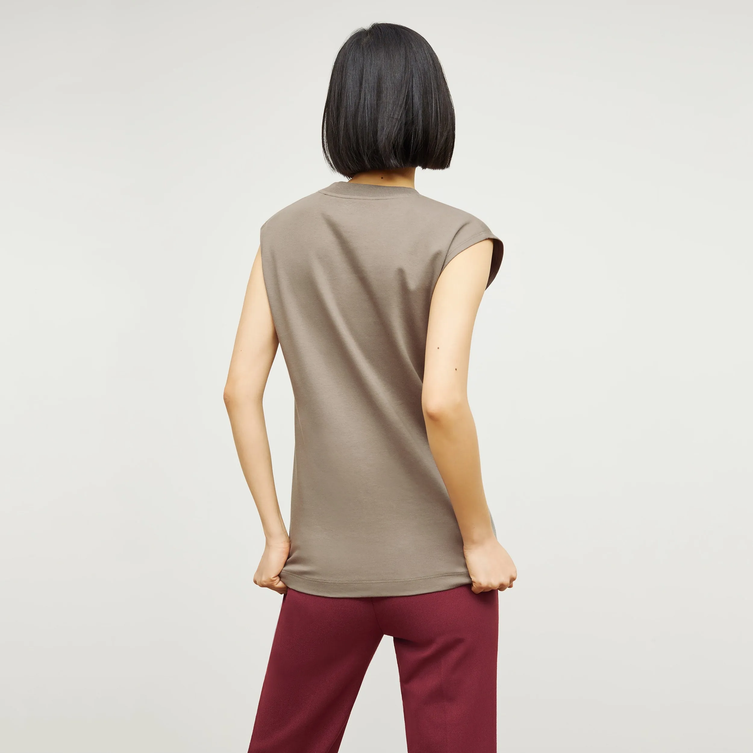 Alina T-Shirt - Pima Cotton :: Pebble