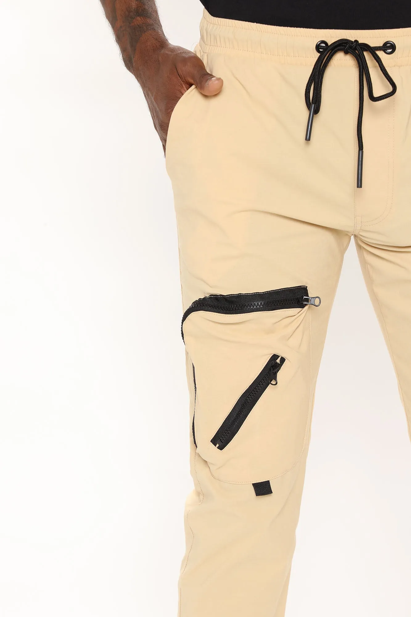 All Around Zipper Cargo Pants - Khaki